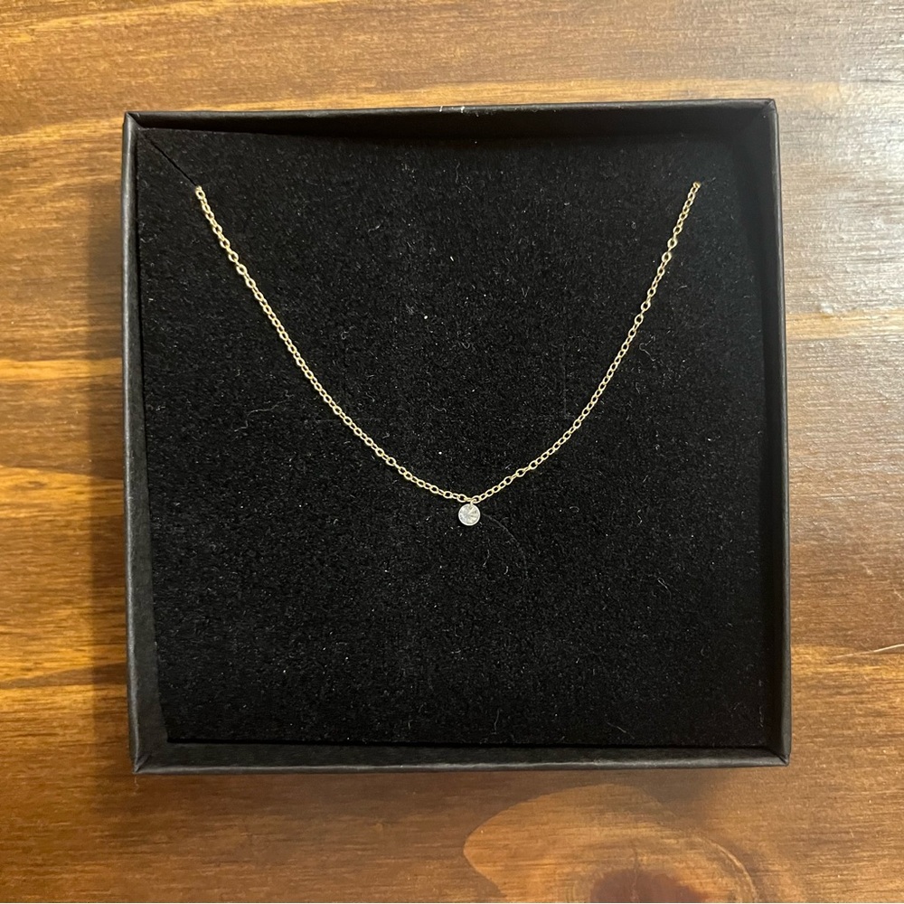 SALE Catbird 14k Yellow Gold Diamond Pinprick Necklace - Picture 4 of 7